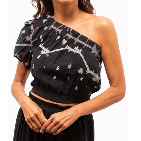 MIRTH Paros Crop One Shoulder Top - Picture 3 of 14